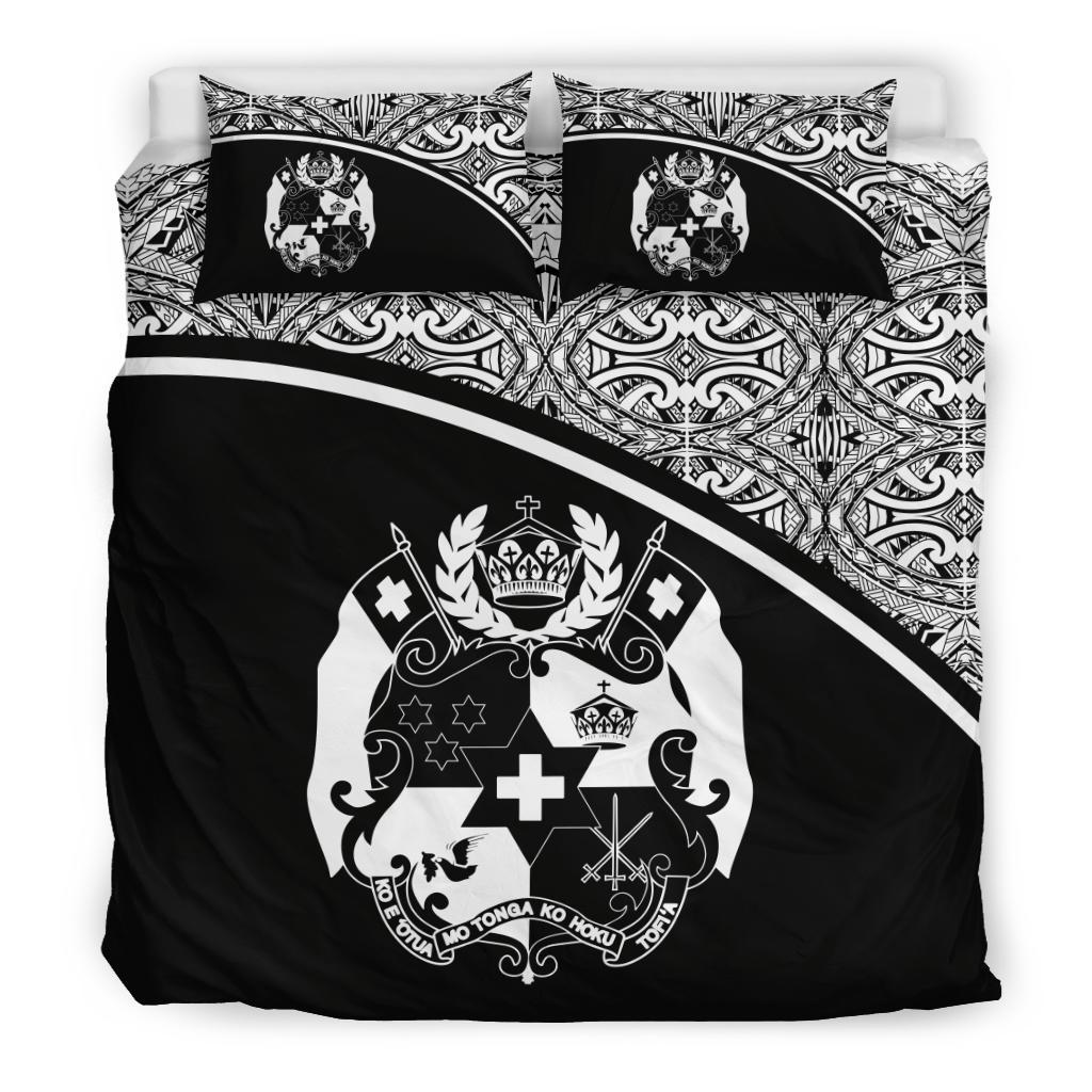 Tonga Duvet Cover Set - Black Curve Style Black - Polynesian Pride