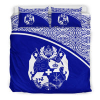 Tonga Duvet Cover Set - Blue Curve Style Blue - Polynesian Pride