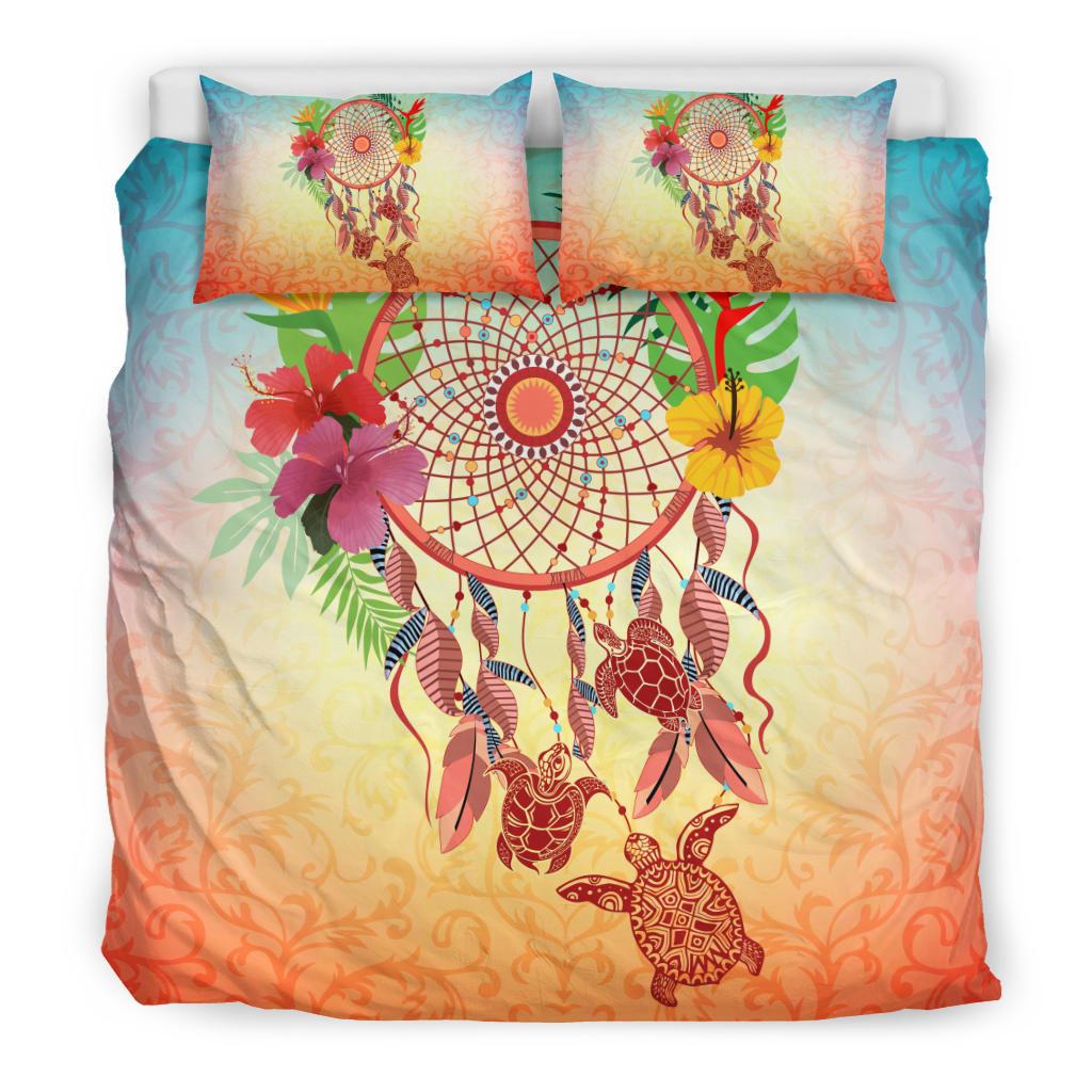 Hawaiian Hibiscus Strelitzia Flower Dreamcatcher Bedding Set - Polynesian Pride
