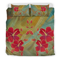 Hawaiian Hibiscus Water Color Bedding Set - Polynesian Pride