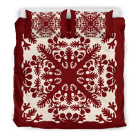 Hawaiian Palm Tree Quilt Tradition Red Bedding Set - Polynesian Pride