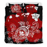 Hawaiian Map Turtle Hibiscus Polynesian Bedding Set - Polynesian Pride