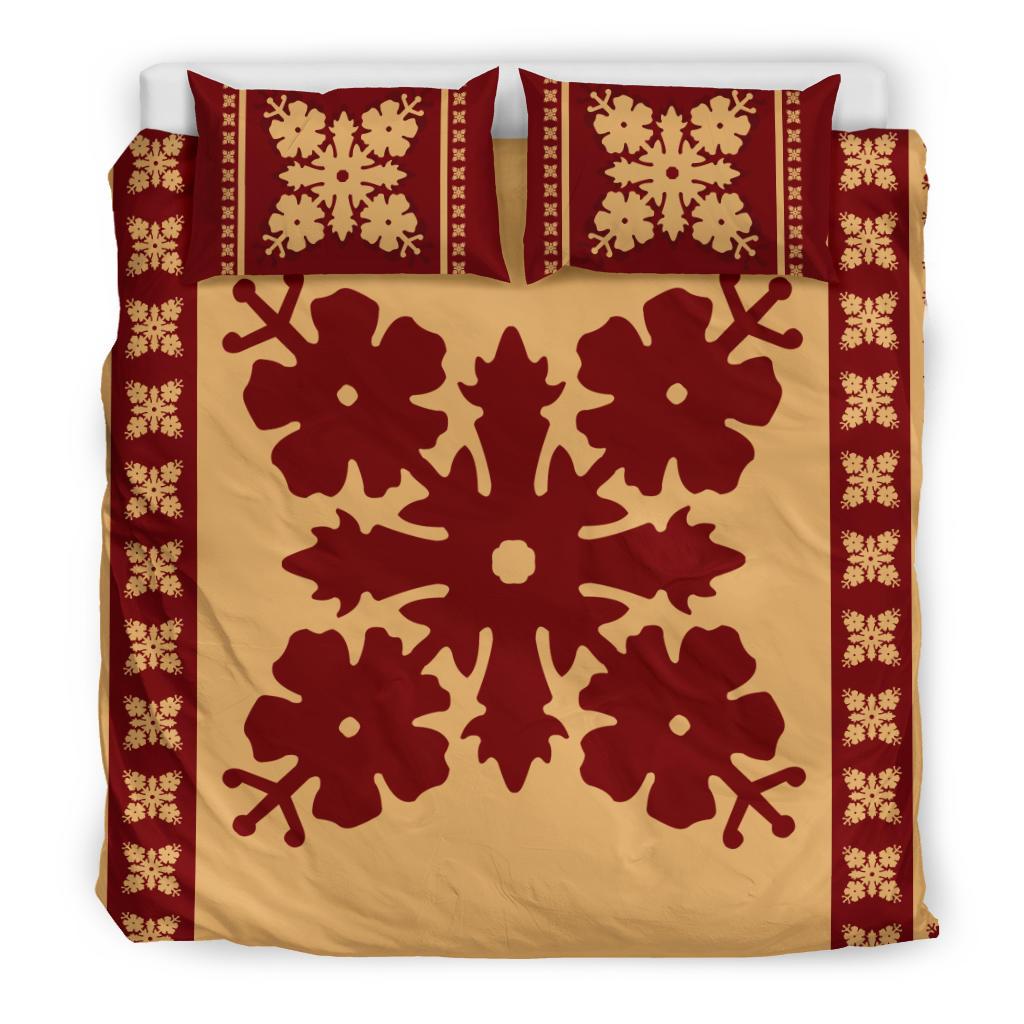 Hawaiian Quilt Pattern Hibiscus Nice Bedding Set - Polynesian Pride