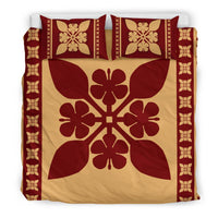 Hawaiian Quilt Pattern Hibiscus Paddle Lovely Bedding Set - Polynesian Pride