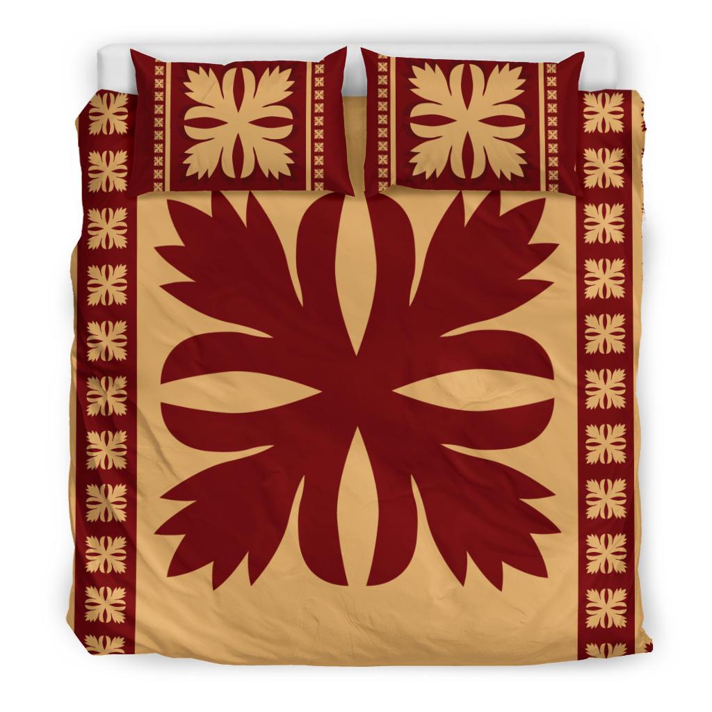 Hawaiian Quilt Pattern Flower Hula Bedding Set - Polynesian Pride