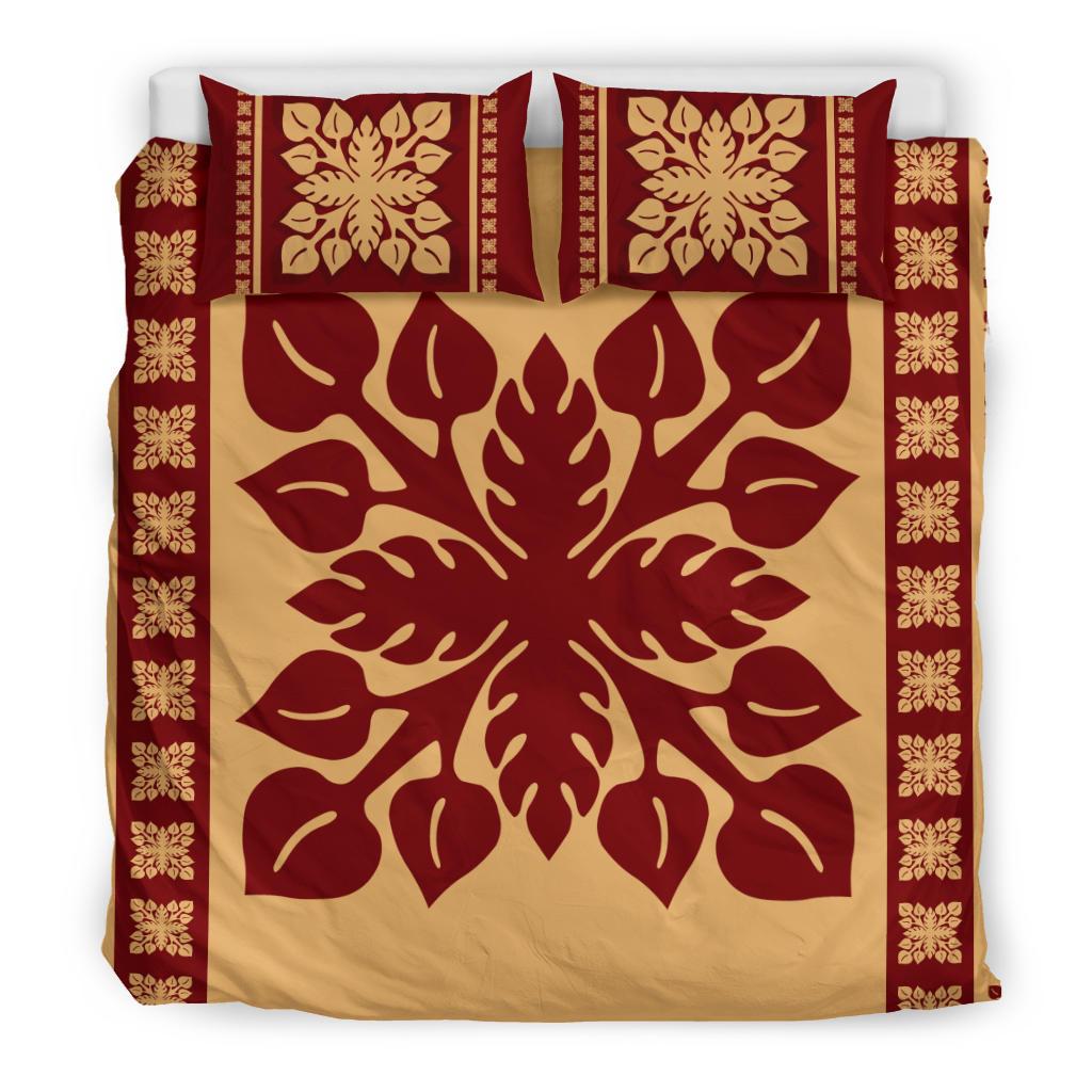 Hawaiian Quilt Pattern Flamingo Flower Dance Bedding Set - Polynesian Pride