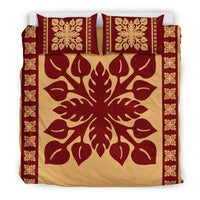 Hawaiian Quilt Pattern Flamingo Flower Dance Bedding Set - Polynesian Pride