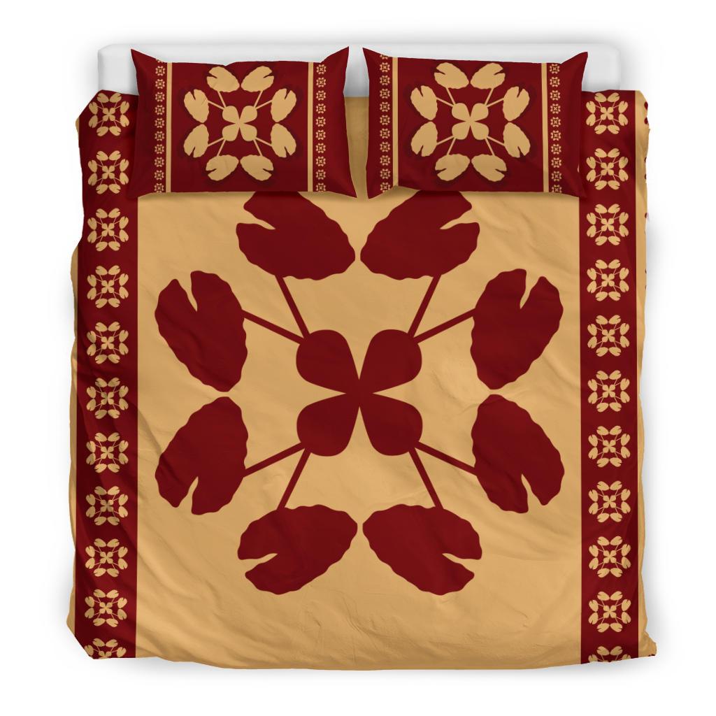 Hawaiian Quilt Pattern Kalo Bedding Set - Polynesian Pride