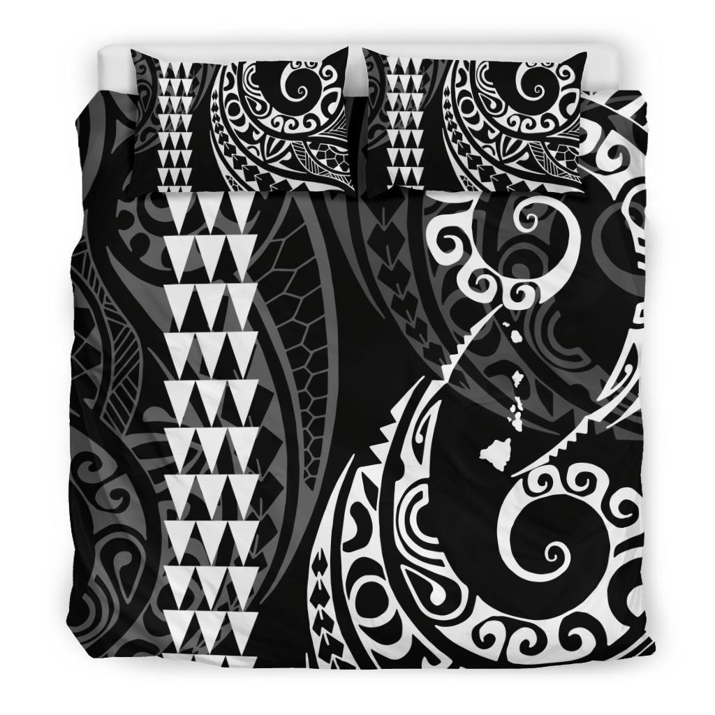 Hawaiian Map Polynesian Bedding Set White - Polynesian Pride