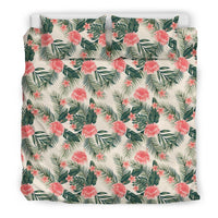 Hawaiian Hibiscus Plumeria Tropical Flower Pattern Polynesian Bedding Set Pink - Polynesian Pride