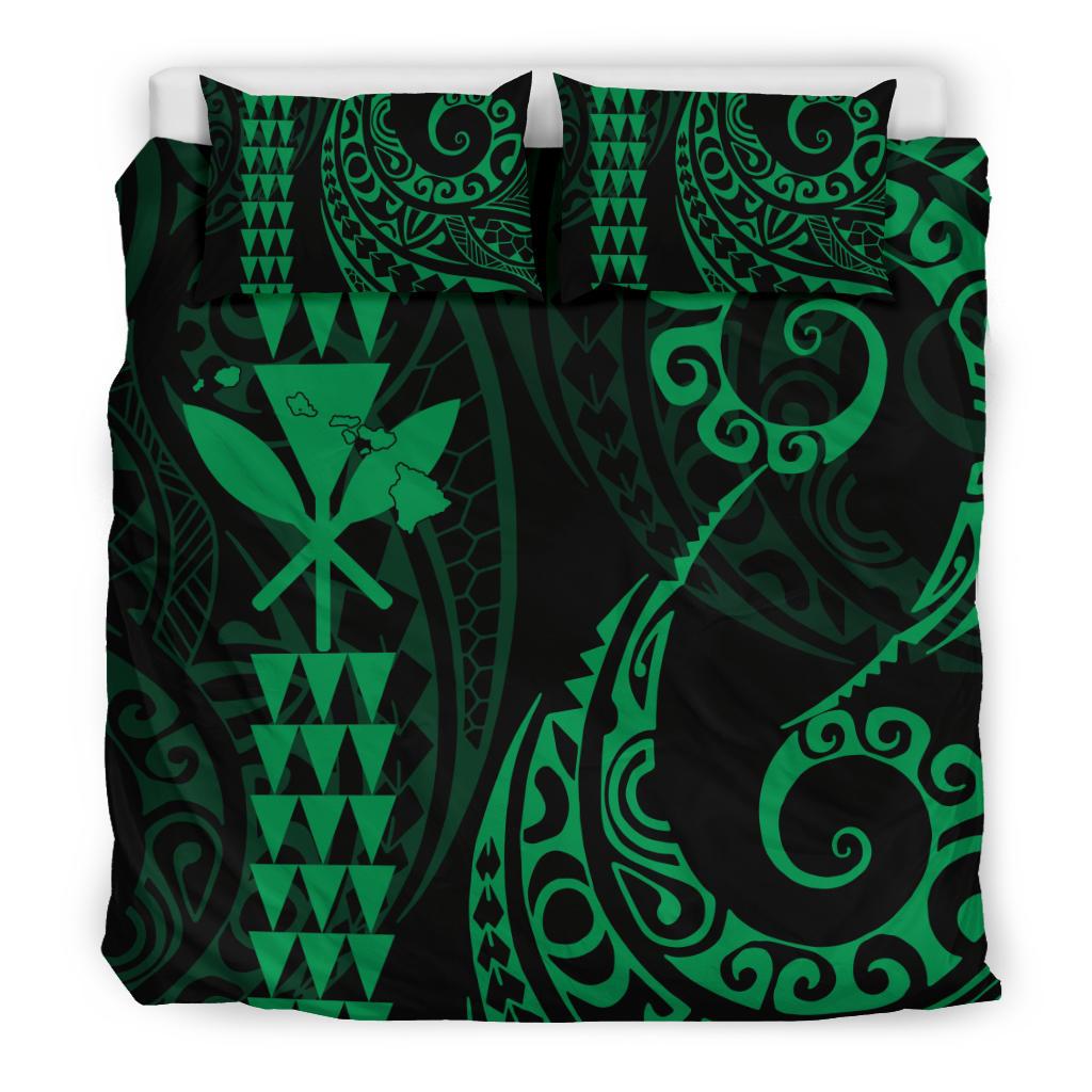 Kanaka Map Bedding Set Green - Polynesian Pride