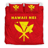 Hawaiian Map Kanaka Maoli Polynesian Polynesian Bedding Set Red - Polynesian Pride