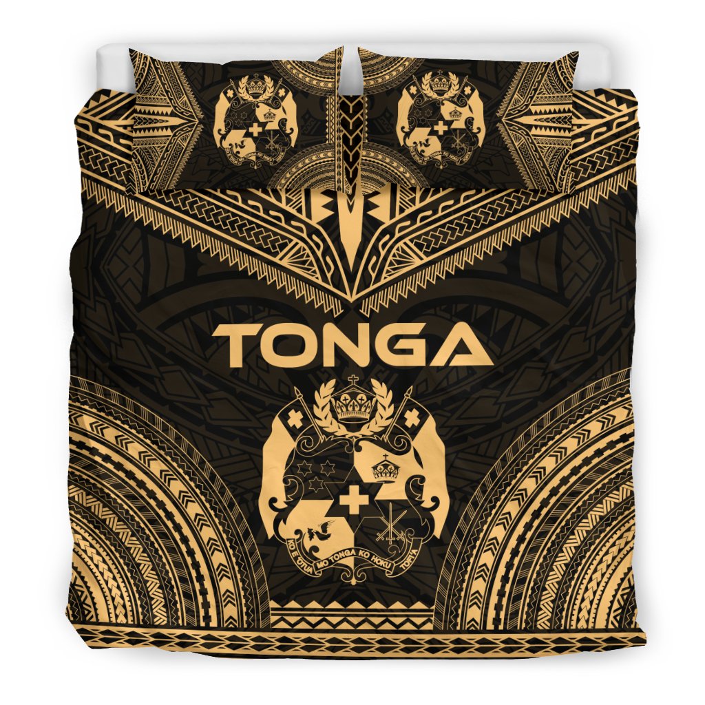 Tonga Polynesian Chief Duvet Cover Set - Gold Version - Polynesian Pride