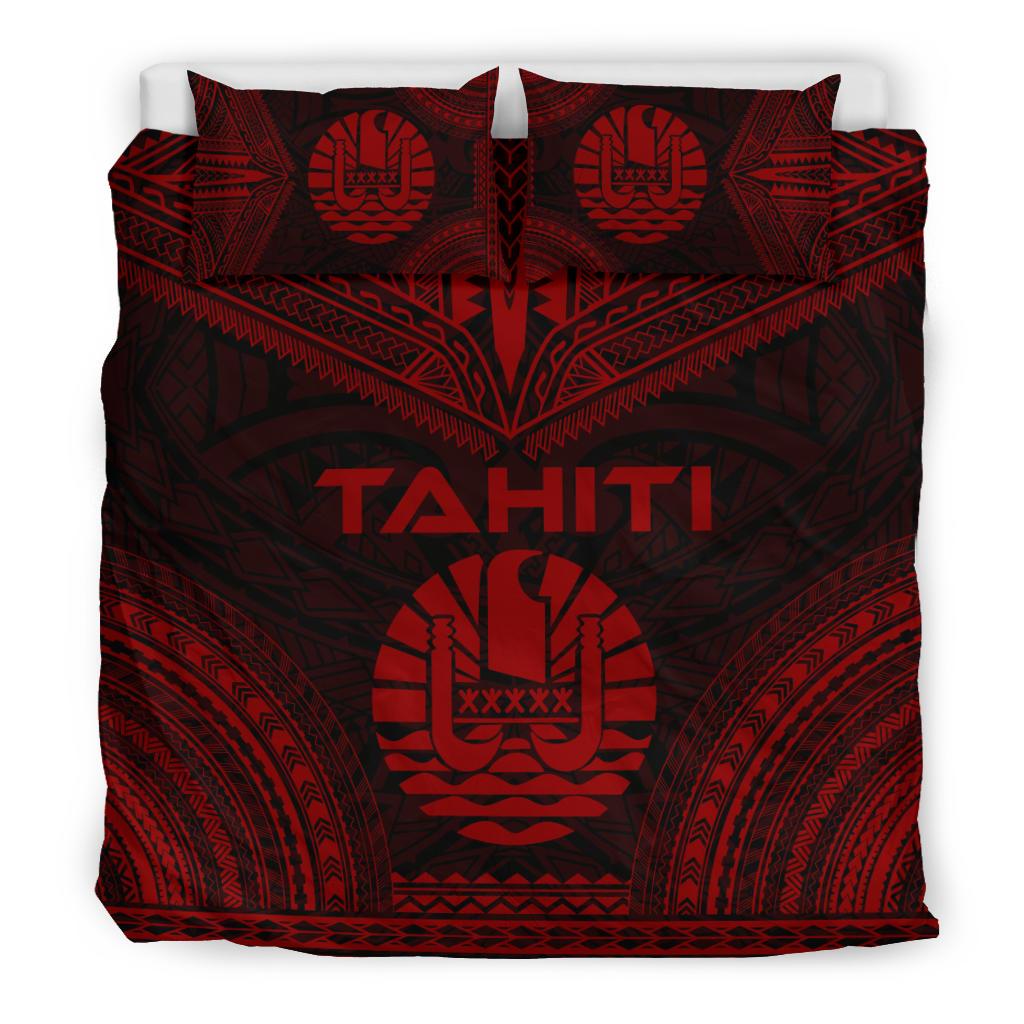 Tahiti Polynesian Chief Duvet Cover Set - Red Version - Polynesian Pride