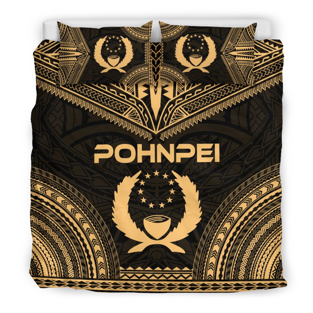 Pohnpei Polynesian Chief Duvet Cover Set - Gold Version - Polynesian Pride