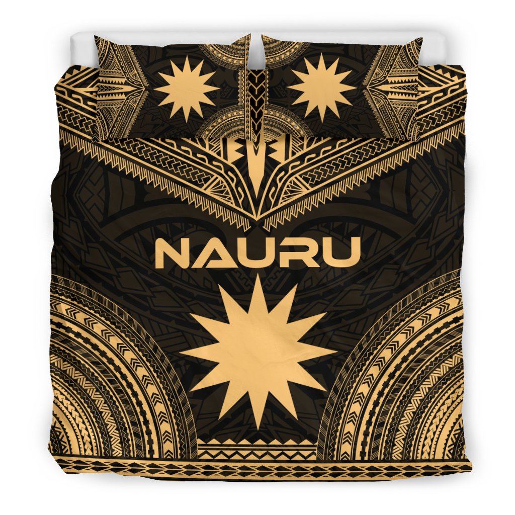Nauru Polynesian Chief Duvet Cover Set - Gold Version - Polynesian Pride