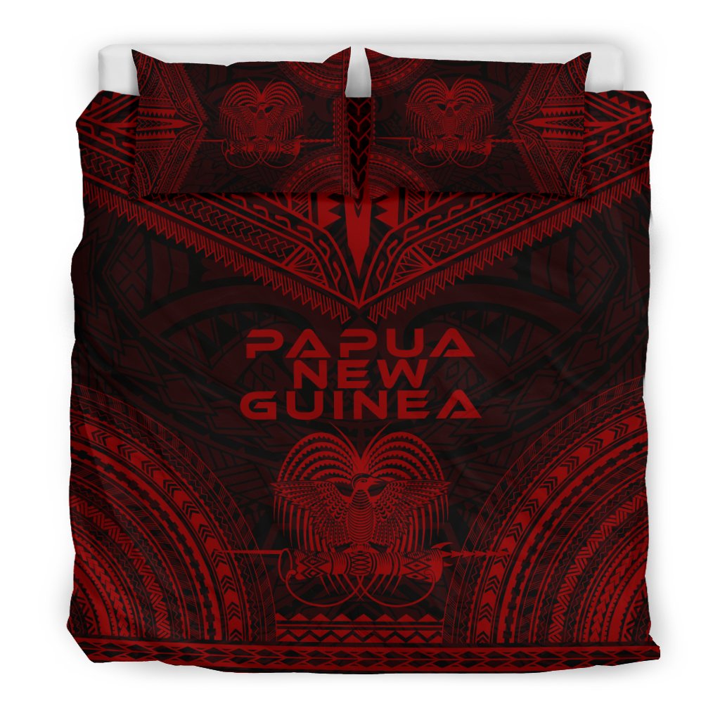 Papua New Guinea Polynesian Chief Duvet Cover Set - Red Version - Polynesian Pride