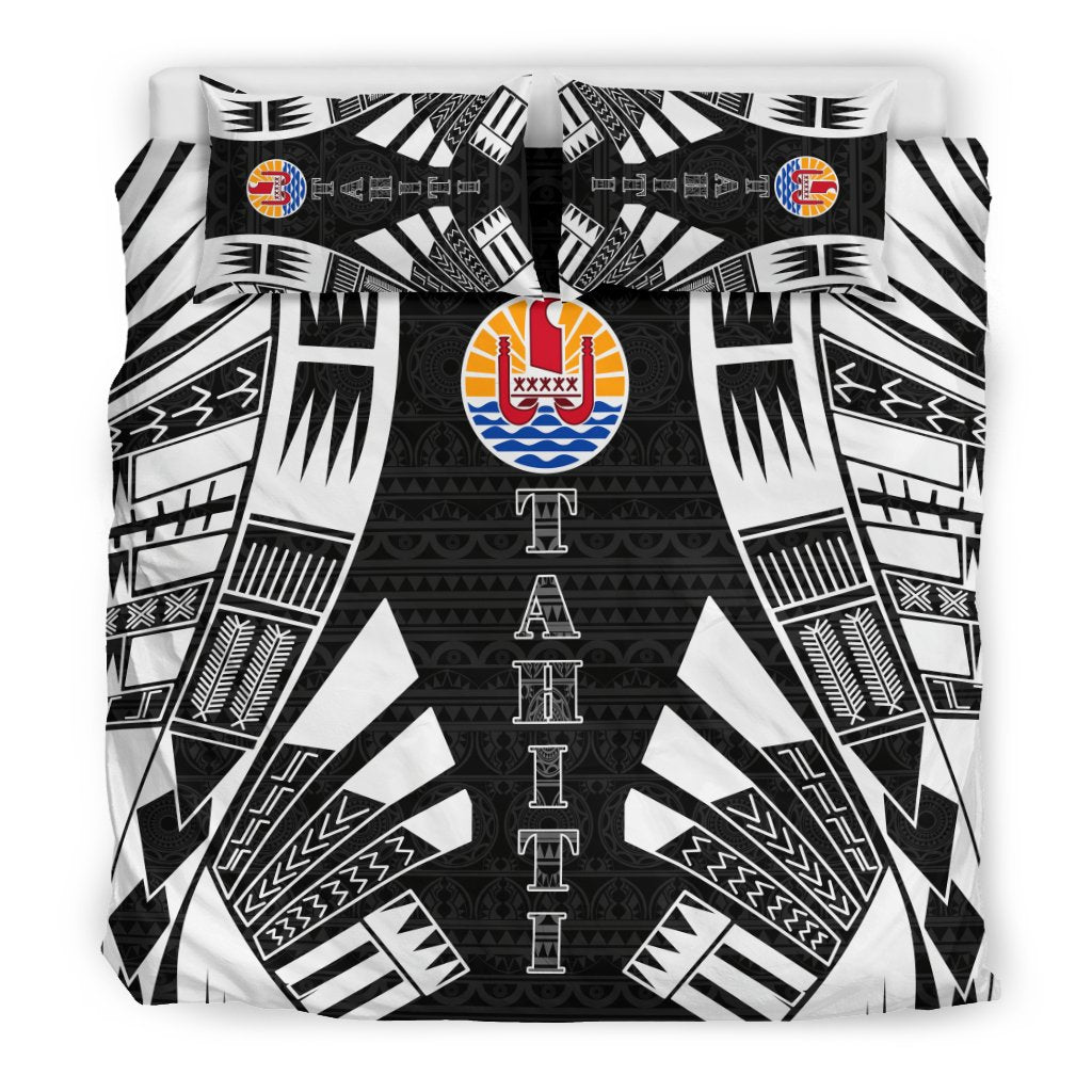 Tahiti Duvet Cover Set - Polynesian Tattoo Black - Polynesian Pride
