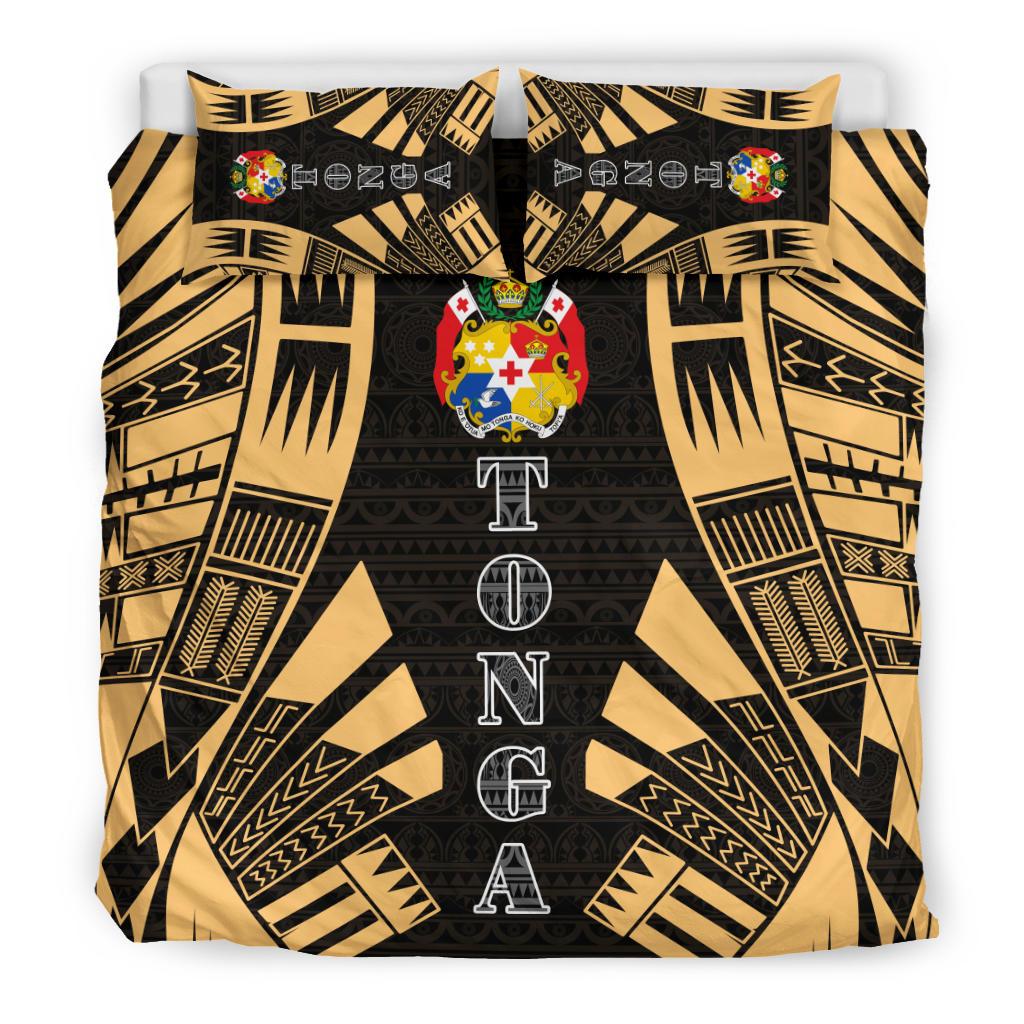 Tonga Duvet Cover Set - Polynesian Tattoo Gold - Polynesian Pride
