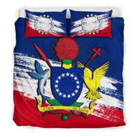 Cook Islands Duvet Cover Set - Cook Islands Coat Of Arms Premium (Duvet Covers) Black - Polynesian Pride