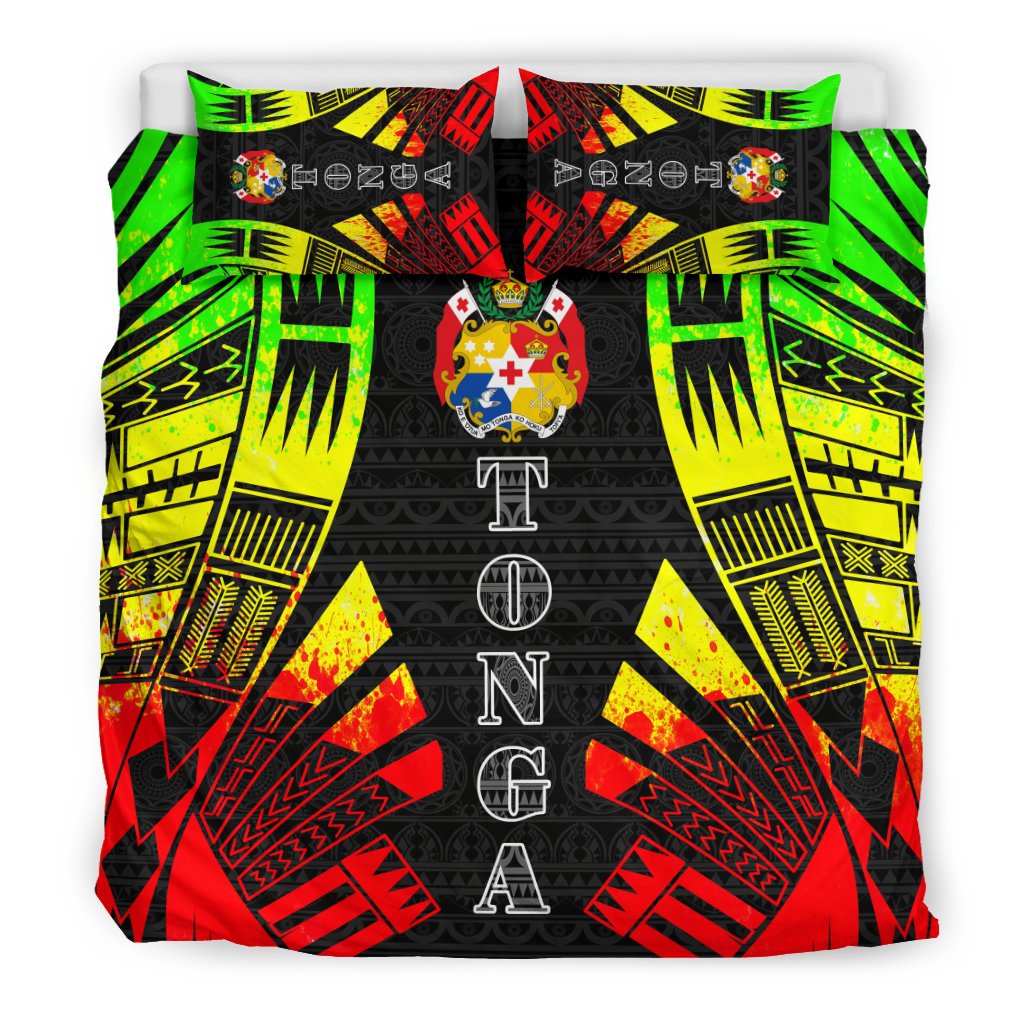 Tonga Duvet Cover Set - Polynesian Tattoo Reggae - Polynesian Pride