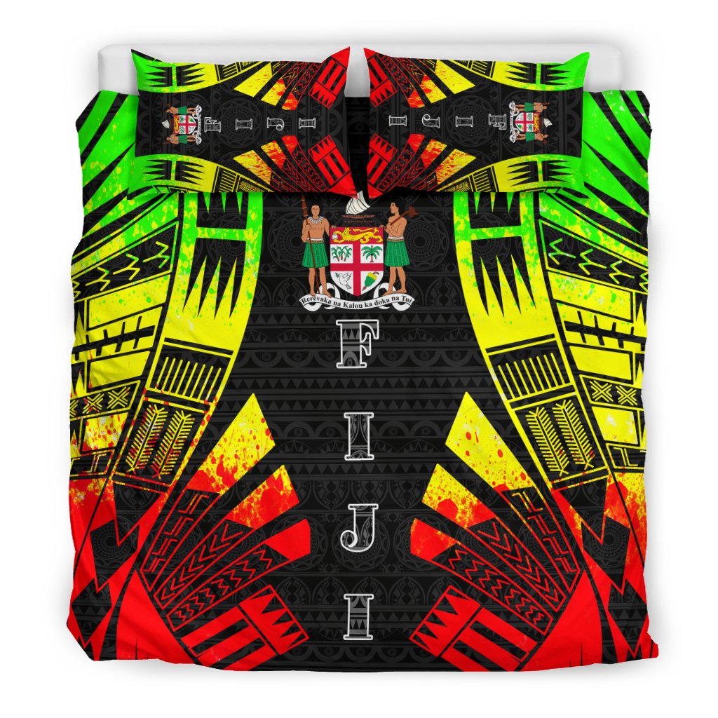 Fiji Duvet Cover Set - Polynesian Tattoo Reggae - Polynesian Pride