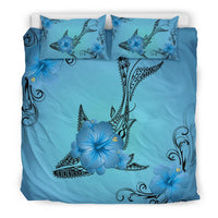 Hawaiian Whale Hibiscus Polynesian Bedding Set - Polynesian Pride