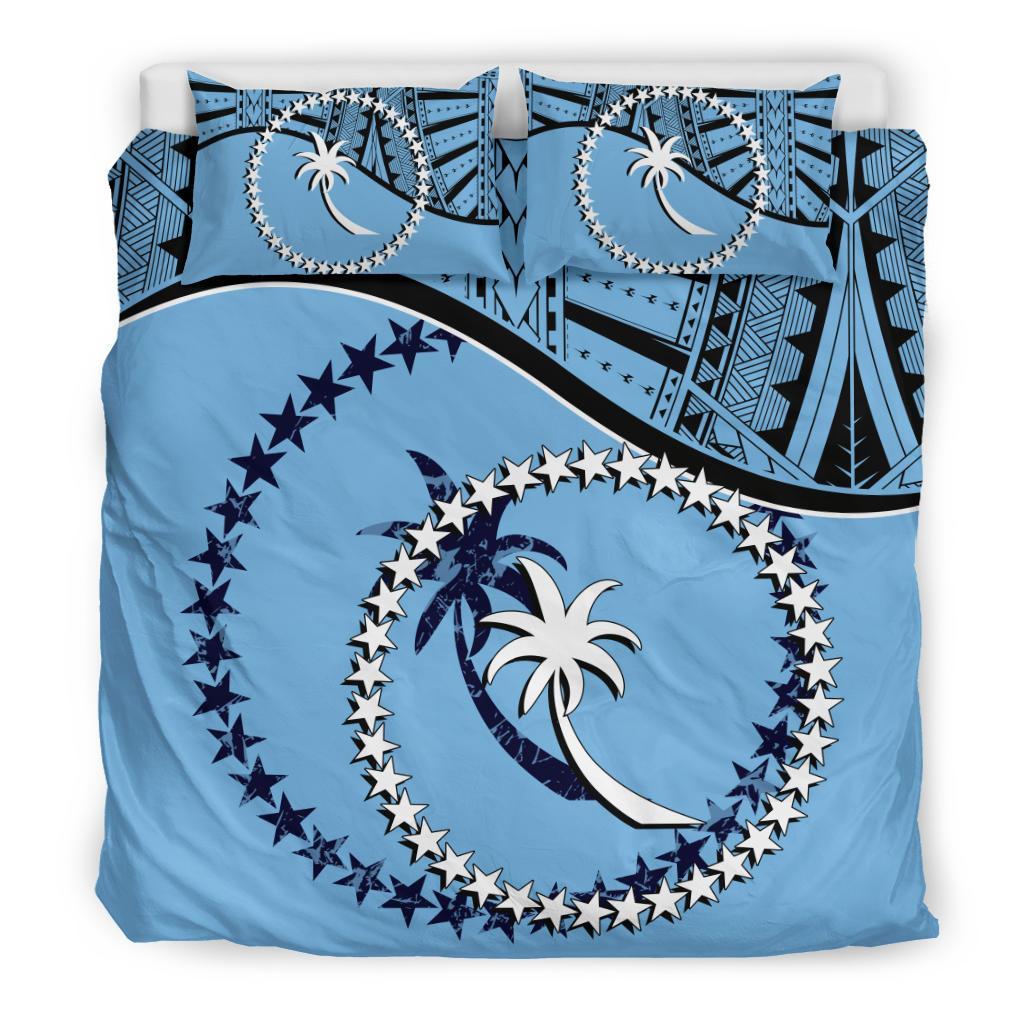 Chuuk Duvet Cover Set - Chuuk Flag Blue Blue - Polynesian Pride