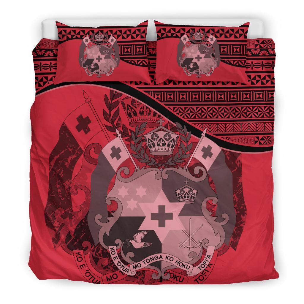 Tonga Duvet Cover Set - Tonga Coat Of Arms Pink Pink - Polynesian Pride