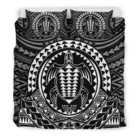 Hawaiian Kakau Honu Arc White Polynesian Bedding Set - Polynesian Pride