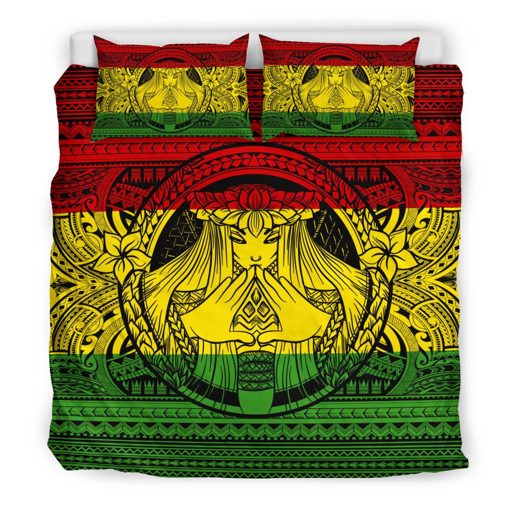 Hawaiian Madame Pele Plumeria Polynesian Bedding Set - Polynesian Pride