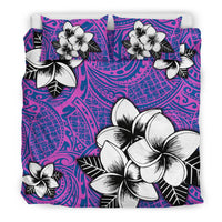 Hawaiian Plumeria Tribal Polynesian Bedding Set Pink - Polynesian Pride