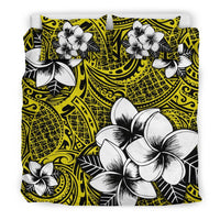 Hawaiian Plumeria Tribe Yellow Polynesian Bedding Set - Polynesian Pride