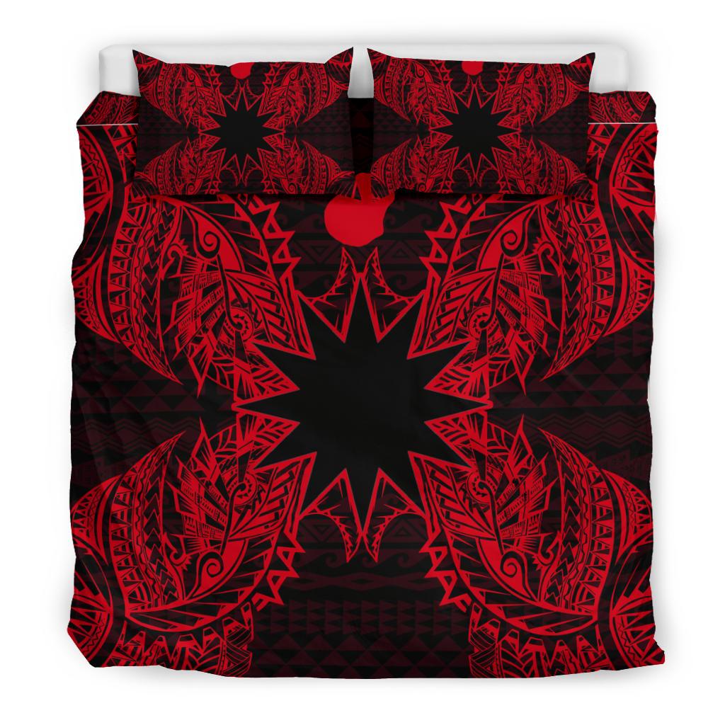 Polynesian Bedding Set - Nauru Duvet Cover Set Map Red - Polynesian Pride