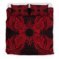 Polynesian Bedding Set - Marshall Islands Duvet Cover Set Map Red - Polynesian Pride