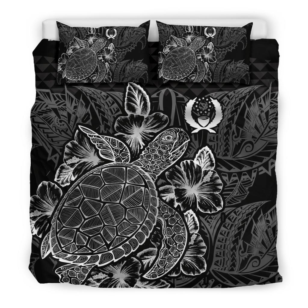 Polynesian Bedding Set - Pohnpei Duvet Cover Set Black Color Black - Polynesian Pride