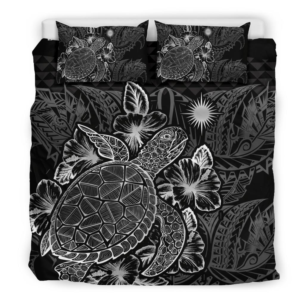 Polynesian Bedding Set - Marshall Islands Duvet Cover Set Black Color Black - Polynesian Pride