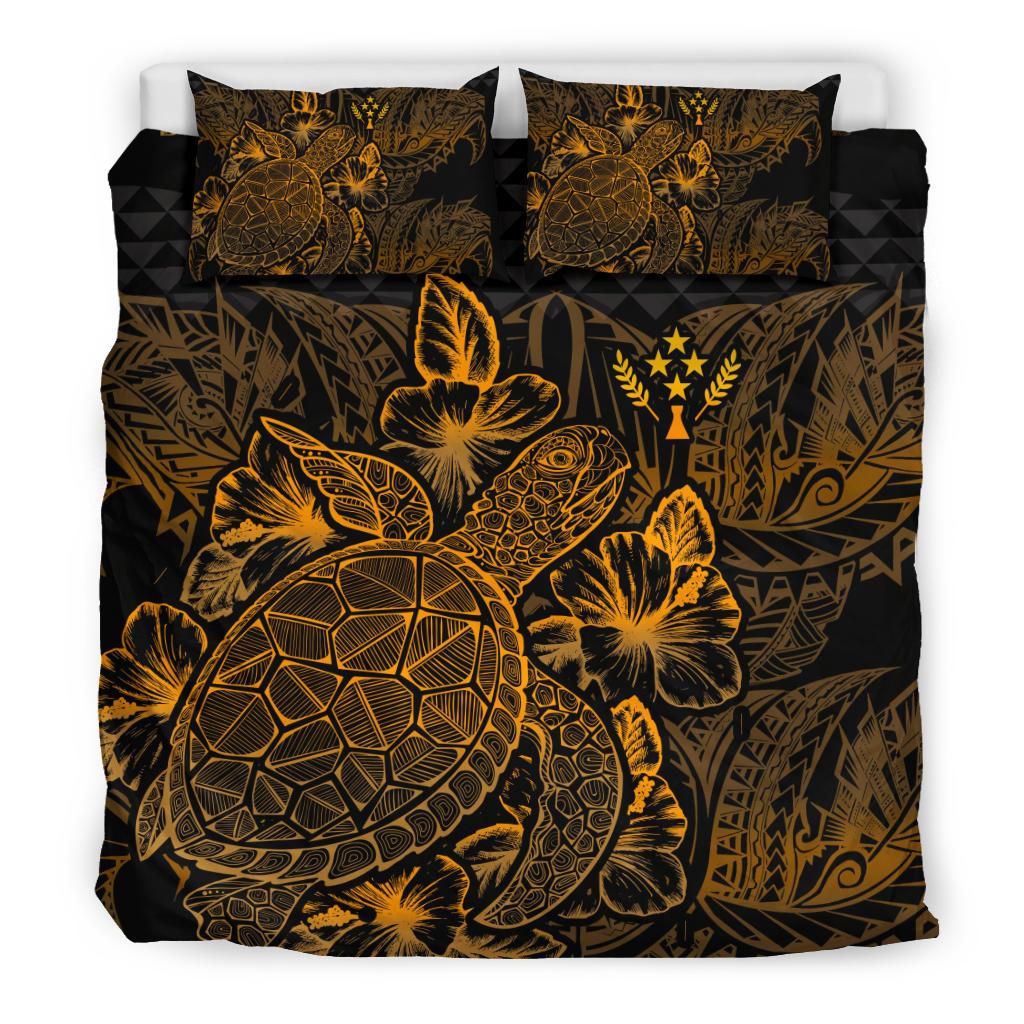 Polynesian Bedding Set - Kosrae Duvet Cover Set Gold Color Gold - Polynesian Pride