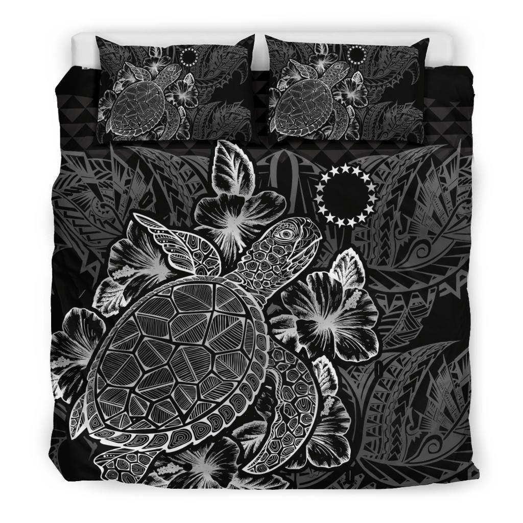 Polynesian Bedding Set - Cook Islands Duvet Cover Set Black Color Black - Polynesian Pride
