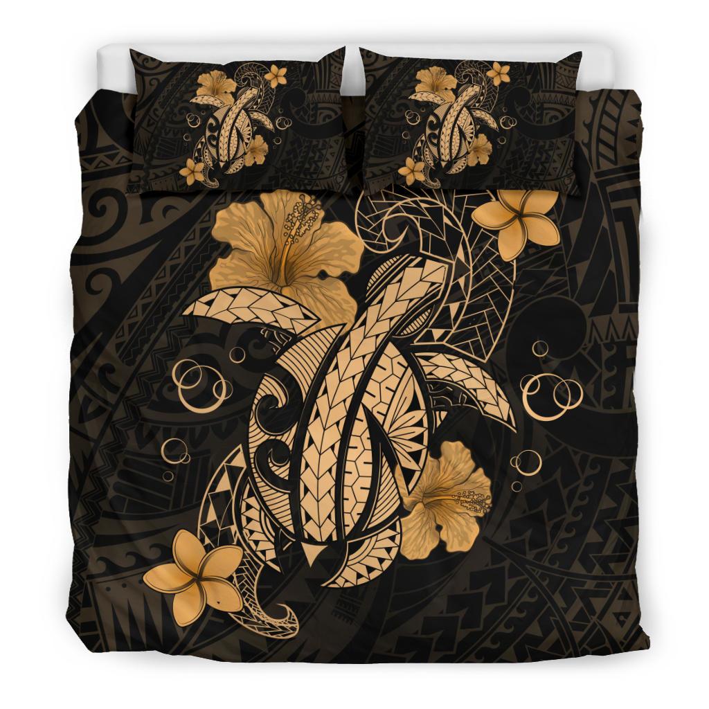 Hawaii Turtle Flower Polynesian Bedding Set - Gold - Polynesian Pride