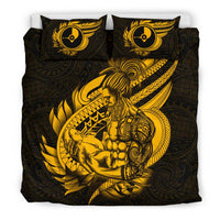 Polynesian Bedding Set - Yap Duvet Cover Set Father And Son Gold - Polynesian Pride