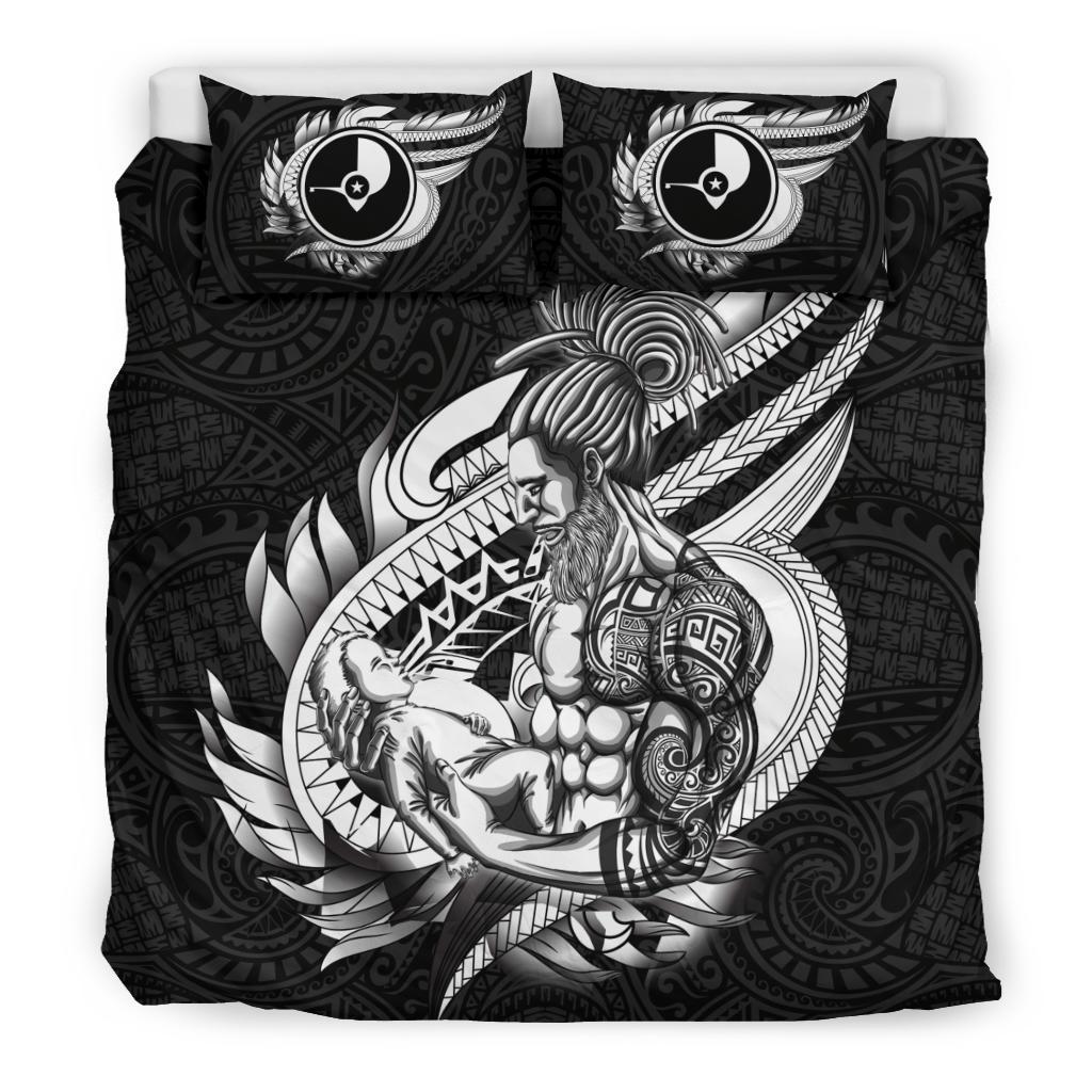 Polynesian Bedding Set - Yap Duvet Cover Set Father And Son Black - Polynesian Pride