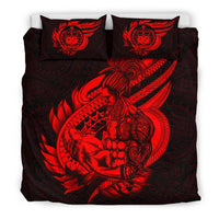 Polynesian Bedding Set - Samoa Duvet Cover Set Father And Son Red - Polynesian Pride