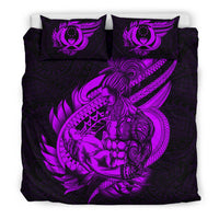Polynesian Bedding Set - Pohnpei Duvet Cover Set Father And Son Purple - Polynesian Pride