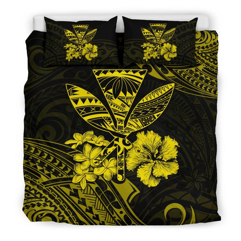 Hawaiian Bedding Set - Kanaka Maoli Polynesian Yellow - Polynesian Pride