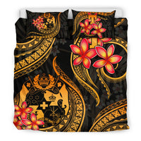 Polynesian Bedding Set - Tonga Duvet Cover Set - Gold Plumeria - Polynesian Pride