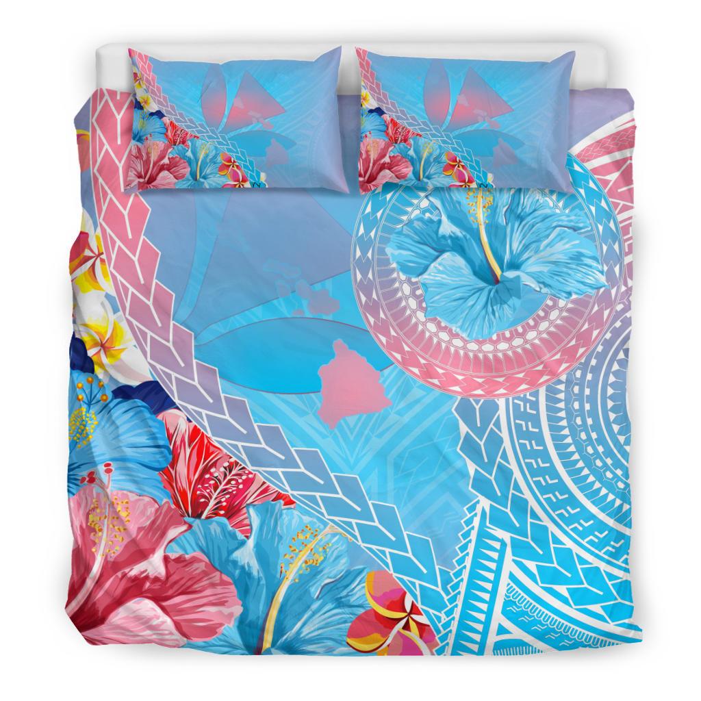 Hawaii Map Sweet Dream Kanaka Polynesian Hibiscus Bedding Set - Polynesian Pride