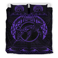 Hawaiian Polynesian Whale Bedding Set Purple - Polynesian Pride
