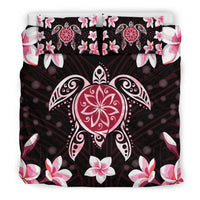 Hawaiian Pinky Turtle Plumeria Bedding Set - Polynesian Pride