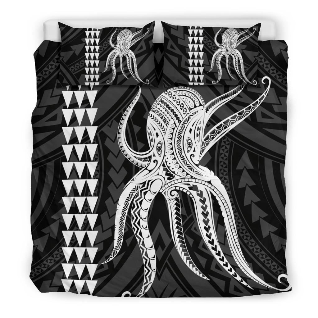 Hawaii Octopus KaKau Polynesian Bedding Set - White - Polynesian Pride